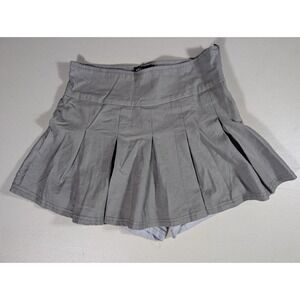 Ellie & Kate Womens Gray Pleated Preppy Schoolgirl Casual Mini Skort Size Medium